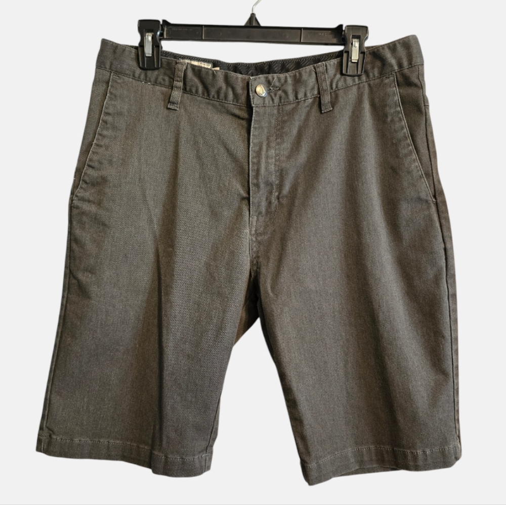 Volcom Vmonty Chino Shorts Men's Sz 32 Brown Stretch Neutral Comfort A09117V3